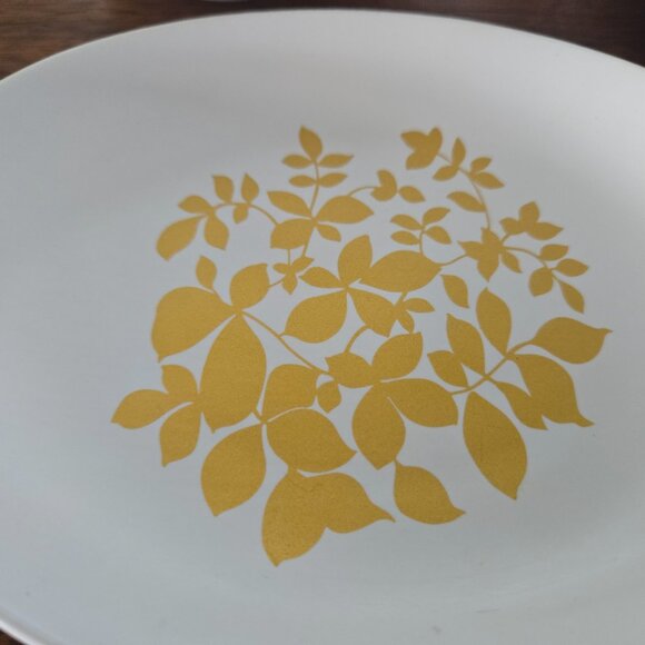 Set of 2 Teavana Gold Winter Leaf Porcelain Cups Saucers 5" - Picture 8 of 14